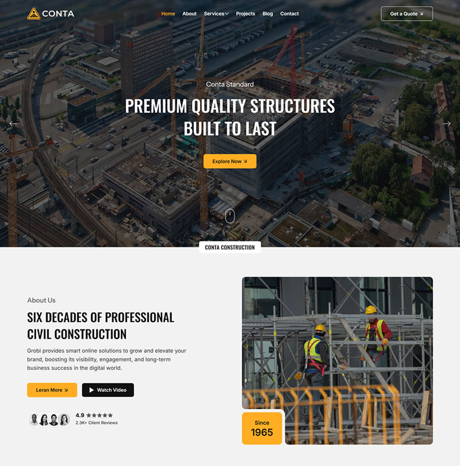 Wix Template for Construction and Architectural Design