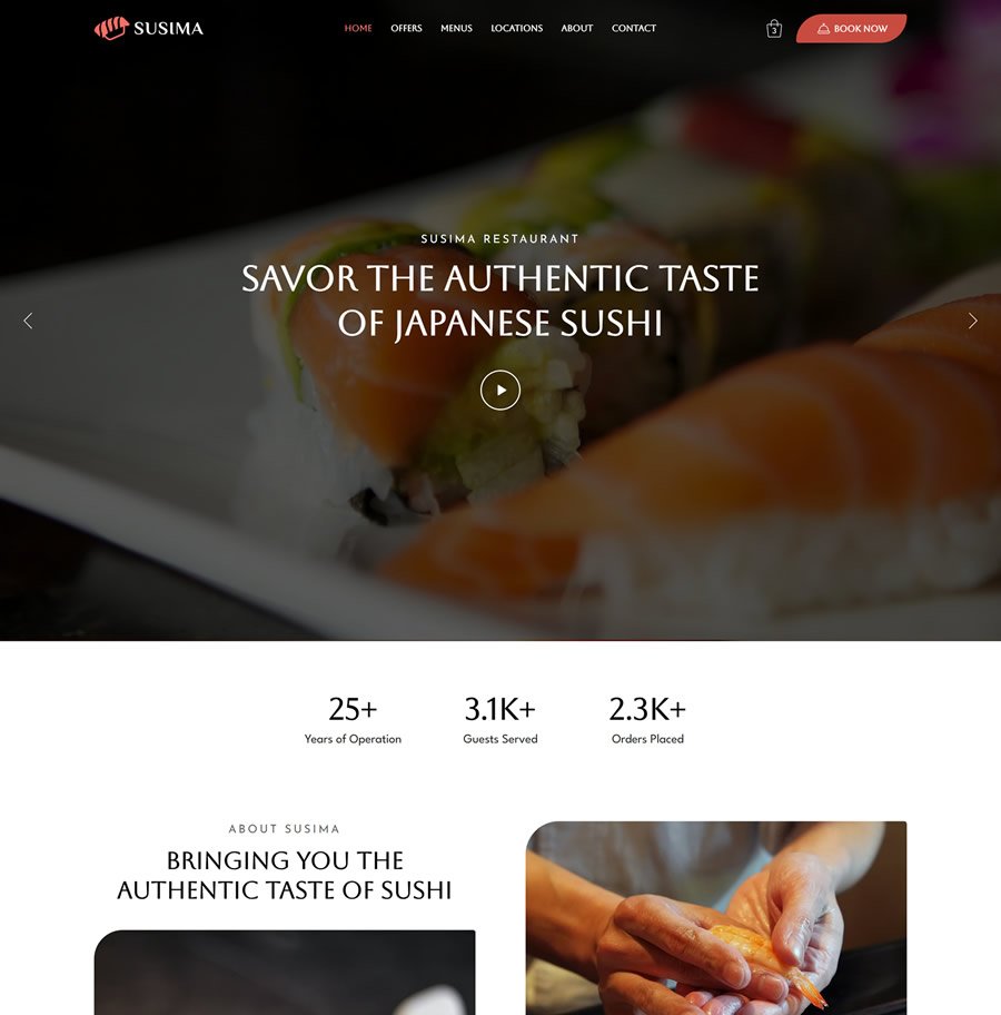 Wix Studio Template for Sushi Restaurant and Fast Food Shops